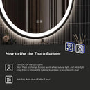 4 in 1 Blacklit Framed Round LED Bathroom Mirror
