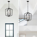 4 Light Adjustable Farmhouse Black Metal Chandelier Ceiling Fixture