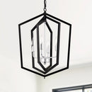 4 Light Adjustable Farmhouse Black Metal Chandelier Ceiling Fixture