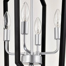 4 Light Adjustable Farmhouse Black Metal Chandelier Ceiling Fixture