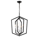 4 Light Adjustable Farmhouse Black Metal Chandelier Ceiling Fixture