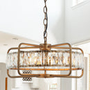 4-Light Modern 17 Inch Crystal Pendant Light