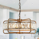 4-Light Modern 17 Inch Crystal Pendant Light