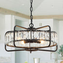 4-Light Modern 17 Inch Crystal Pendant Light