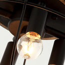 4-Light Black/White Farmhouse Metal Cage Light