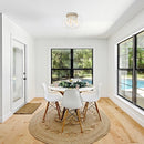 4-Light Black/White Farmhouse Metal Cage Light