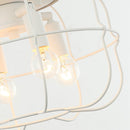 4-Light Black/White Farmhouse Metal Cage Light