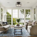 4-Light Black/White Farmhouse Metal Cage Light