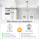 Matte Black and Silver Indoor Pendant Lights 4-Light Adjustable Chandelier