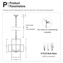 4 Light Farmhouse Hanging Lights Indoor with Adjustable Height