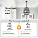 4 Light Farmhouse Hanging Lights Indoor with Adjustable Height