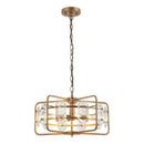 4-Light Golden or Black Modern Crystal Island Pendant Light