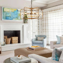 4-Light Golden or Black Modern Crystal Island Pendant Light