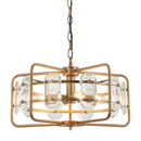 4-Light Golden or Black Modern Crystal Island Pendant Light