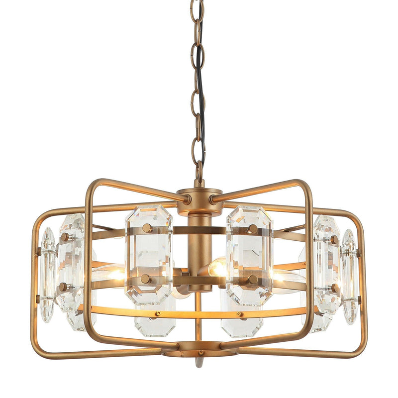 4-Light Golden or Black Modern Crystal Pendant Light