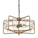 4-Light Golden or Black Modern Crystal Island Pendant Light