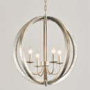 4-Light Satin Nickel Modern Iron Chandelier Industrial Classic Ceiling Pendant Lights