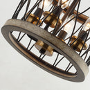 4-Light Wood Pendant Traditional Light