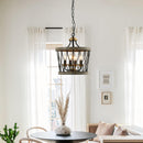 4-Light Wood Pendant Traditional Light