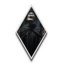 Dark Academia Skeleton in Black Robes Canvas Art Print, Diamond Shaped Art for Gothic Halloween Wall Decor and Victorian Macabre Aesthetic