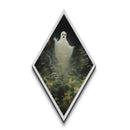 Ethereal Forest Spirit Diamond Shaped Art Canvas Embossed Print – Gloomy Ghostly Wall Art, Enchanted Haunted Halloween Decor