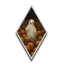 Fall Omens - Spooky Ghost In A Pumpkin Patch, Halloween Decor, Fall Art, Canvas Textured Print, Spooky Halloween Decor