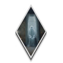 Dark academia spirit seated by window, this Canvas Art Print blends haunted ambiance and Diamond Shaped Art for Halloween gothic interiors