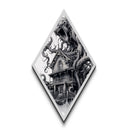 Victorian house engulfed by demonic mist Canvas Art Print with gothic horror swirls in high drama Diamond Shaped Art