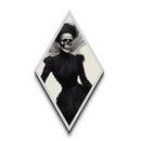 Victorian Skeleton Lady Diamond Shaped Art Gothic Halloween Canvas Art Print Dark Academia Macabre Decor Elegant Skull Portrait