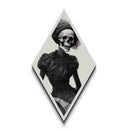 Haunting Elegance Diamond Shaped Art Gothic Skeleton Woman Canvas Art Print Halloween Victorian Dark Academia Macabre Decor