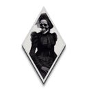 Bone-Chic Portrait Diamond Shaped Art Dark Academia Skeleton Lady Canvas Art Print Gothic Macabre Halloween Wall Hanging