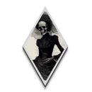 Gothic Widow Diamond Shaped Art Halloween Canvas Embossed Print Skeleton Woman Macabre Victorian Skull Portrait Dark Academia