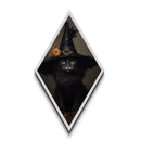 The Witch Cat With A Flower In Her Cap, Canvas Textured Print, Dark Academia Halloween Art, Victorian Cat Oil Painting, Goth Halloween Decor