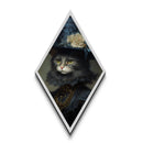 Victorian Cat Portrait Canvas Art Print, Diamond Shaped Wall Art, Spooky Decor, Dark Academia Cat Painting