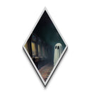 Haunted Arcade Scene with Ghost Diamond Shaped Art Canvas Art Print Retro Eerie Halloween Aesthetic Creepy Ghostcore Artwork