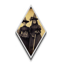 Victorian Witches Sepia Photograph Diamond Shaped Art Canvas Art Print Gothic Halloween Dark Academia Occult Vintage Aesthetic