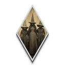 Faceless Coven Trio Standing Still Diamond Shaped Art Canvas Art Print Halloween Witchcore Victorian Horror Gothic Aesthetic