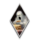 Screaming Ghost Eating Dessert Diamond Shaped Art Canvas Art Print Whimsical Halloween Dark Humor Gothic Kitchen Wall Piece