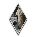 Haunted Spirit Doing Laundry Diamond Shaped Art Canvas Art Print Halloween Gothic Paranormal Ghostcore Dark Academia Aesthetic