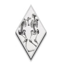 Skeleton Couple Dancing Together Diamond Shaped Art Canvas Embossed Print Gothic Halloween Macabre Romance Whimsical Decor