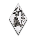 Skeletons Twirling in Skirts Diamond Shaped Art Canvas Embossed Print Day of the Dead Gothic Halloween Skeleton Dance Decor