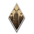 Haunting forest cult leader in stag skull and long robes posed in Diamond Shaped Art style on Halloween gothic Canvas Embossed Print canvas