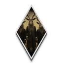 Dark academia forest cult members in suits Diamond Shaped Art Canvas Embossed Print echoing eerie Victorian Halloween mythology