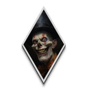 Creepy Clown Dark Academia Portrait, Halloween Decor, Victorian Wall Art, Diamond Shaped Wall Art, Spooky Decor