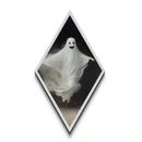 Spooky Ghost Portrait, Diamond Shaped Canvas Art Print, Halloween Home Decor