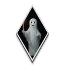This Ghost is Spooooky With His Candle ,Diamond Shaped Art, Halloween Wall Art, Halloween Decoration