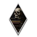 The Witch's Library, Dark Academia, Skull Art, Canvas Textured Print, Halloween Canvas Art, Spooky Goth Art, Victorian Horror Decor