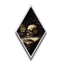 Gothic Victorian Library Oil Painting Print, Diamond Shaped Halloween Decor, Spooky Season Dark Academia Halloween Art