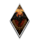 Gothic Bat Victorian Oil Painting Print, Diamond Shaped Art, Halloween Decor, Halloween Wall Art