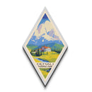 Denali National Park Diamond Shaped Travel Poster Canvas Art Print, Canvas Wall Art, Travel Gift, Alaska Travel Art
